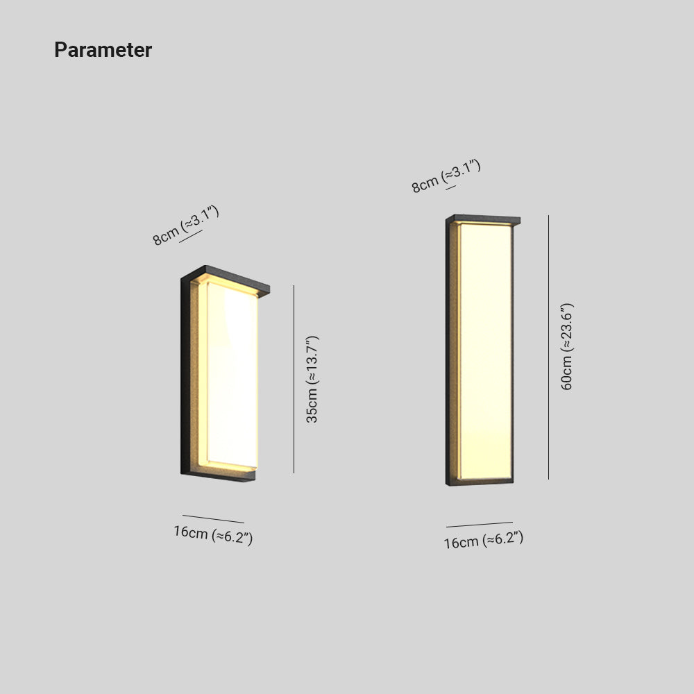 Ray Moderno Minimalista Rettangolare Applique da Esterno Balcone