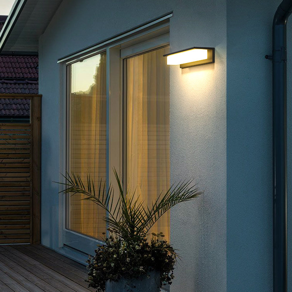Ray Moderna Rettangolare Solare Metallo Applique da Esterno