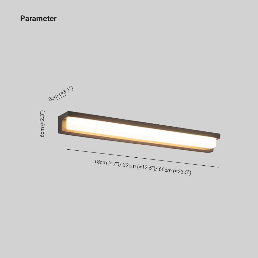 Ray Moderna Rettangolare Solare Metallo Applique da Esterno