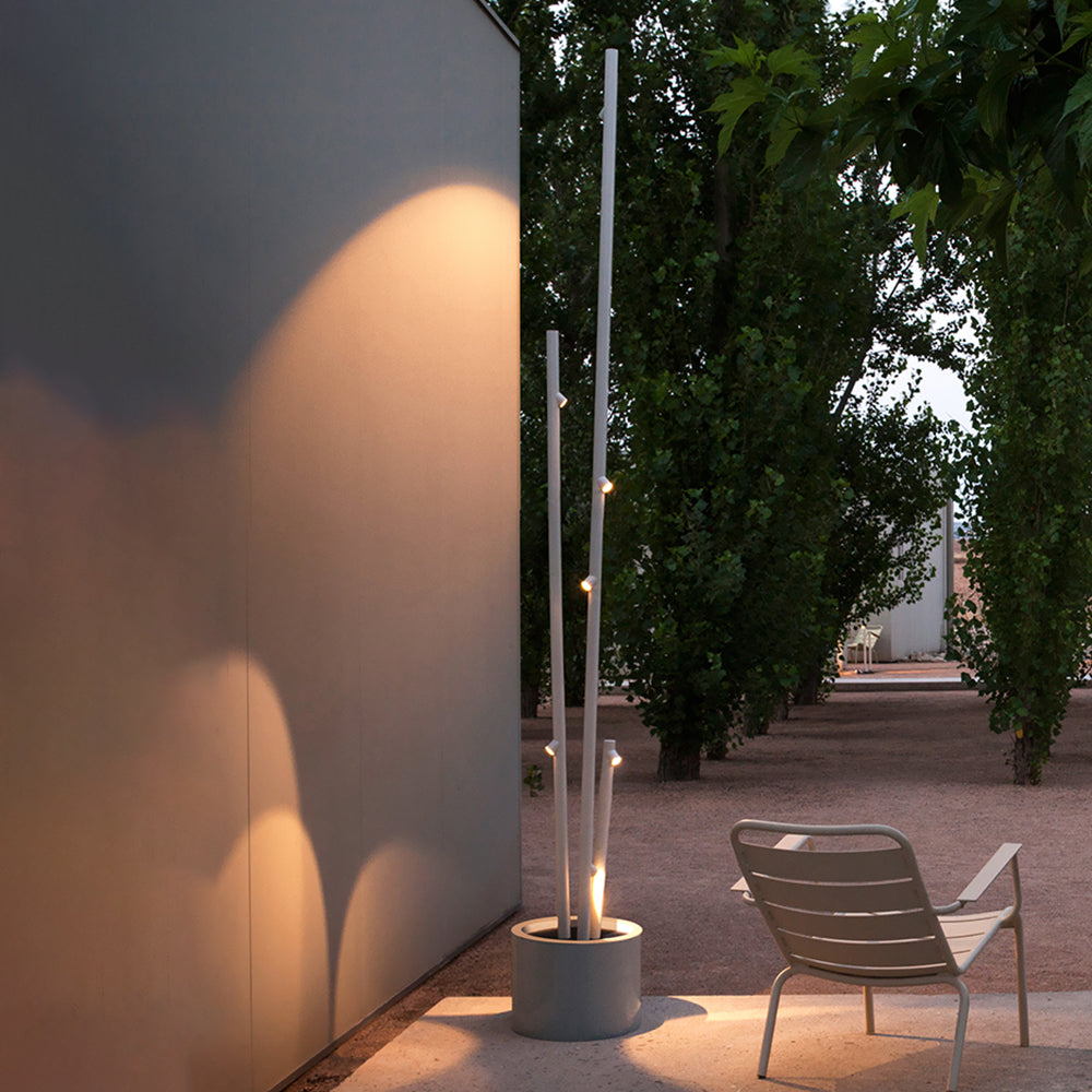 Ray Lampade da Terra Esterno Bambù Metallo Vetro Natura Elegante