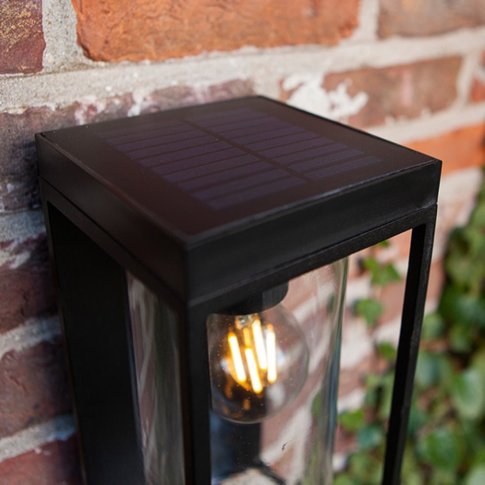 Ray Moderno Rettangolare Solare Impermeabile Metallo Vetro Applique da Esterno