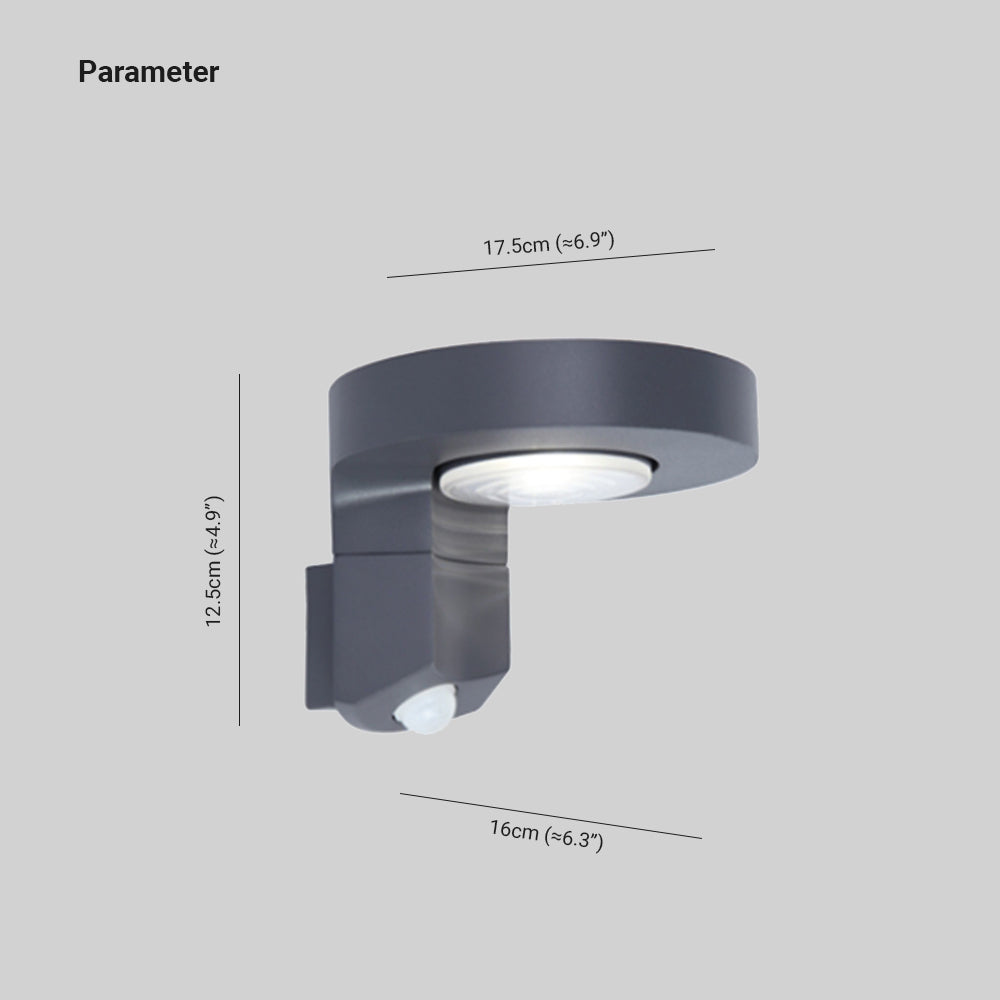 Ray Moderno Rotondo Solare Metallo Applique da Esterno Corridoio