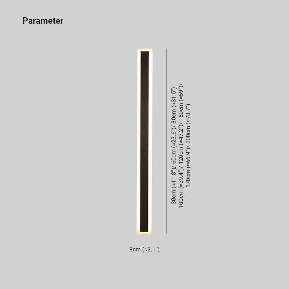 Ray Moderno Lineare Metallo Acciaio Scuro Applique da Esterno