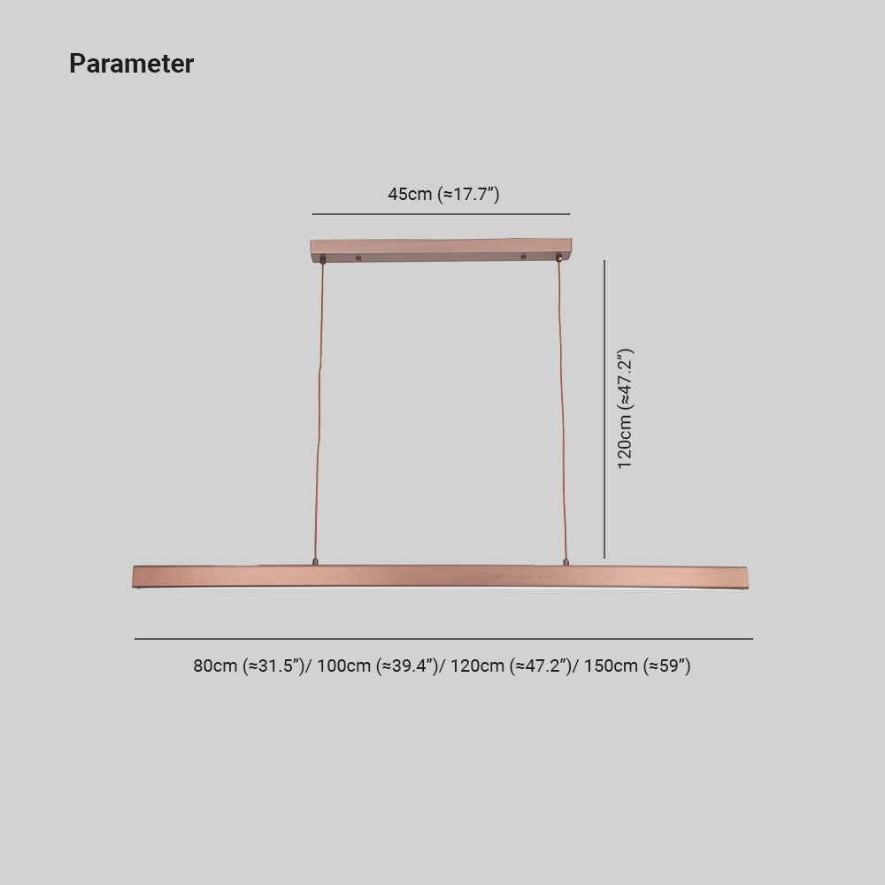 Edge Moderna LED Lampada a Sospensione Metallo Nero/Marrone Lineare