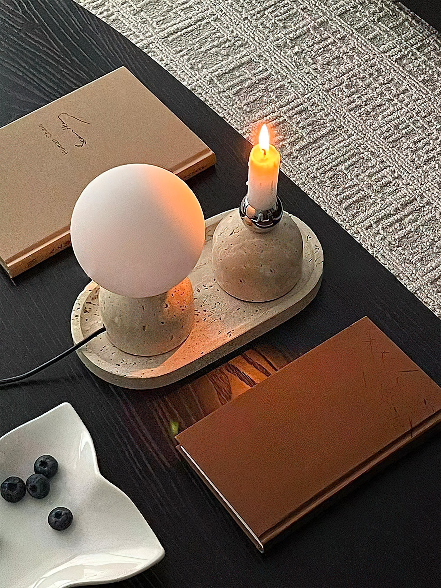 Aalia Marble Modern Minimalist Table Lamp - Lamp Copper