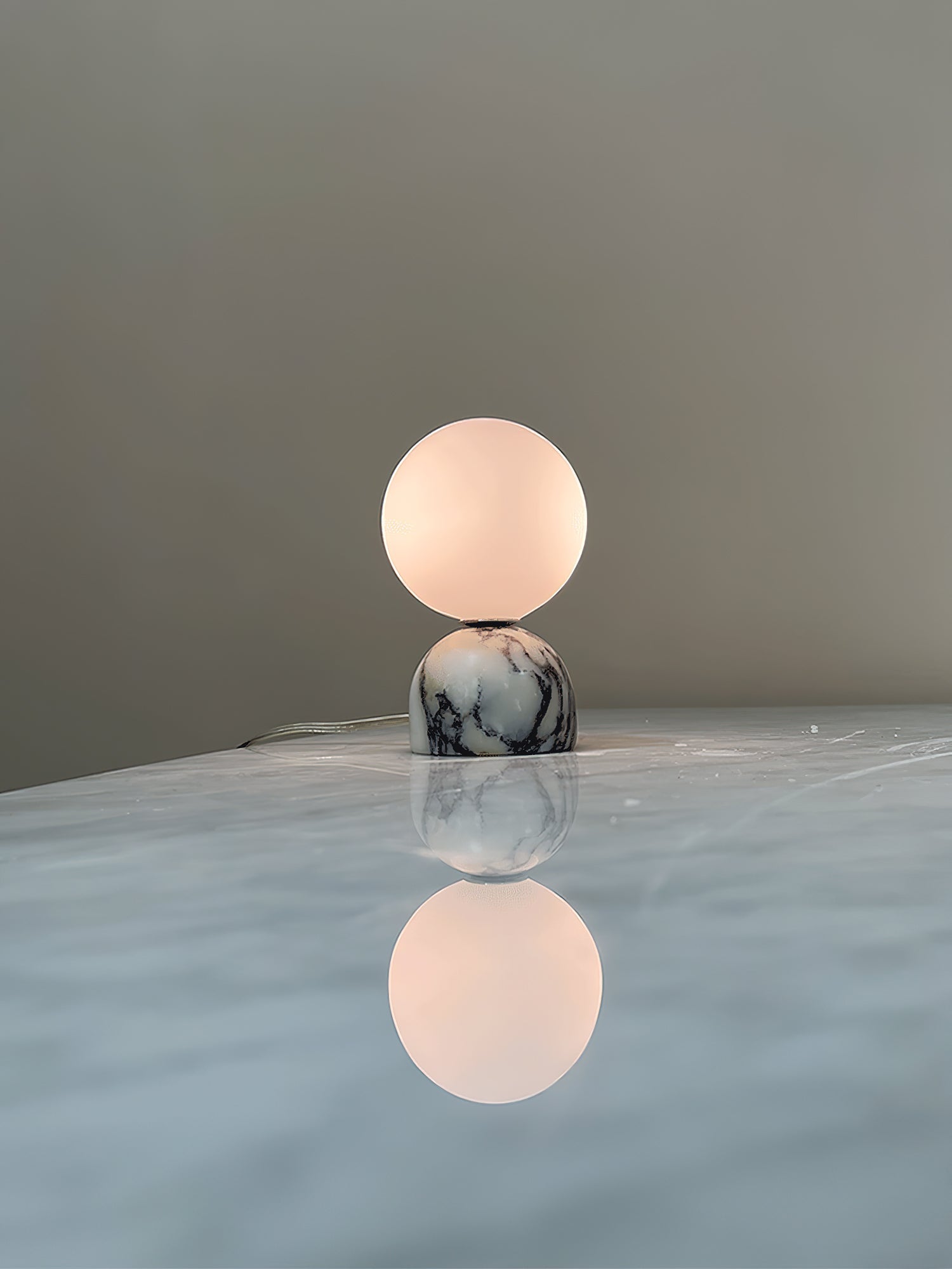 Aalia Marble Modern Minimalist Table Lamp - Lamp Copper