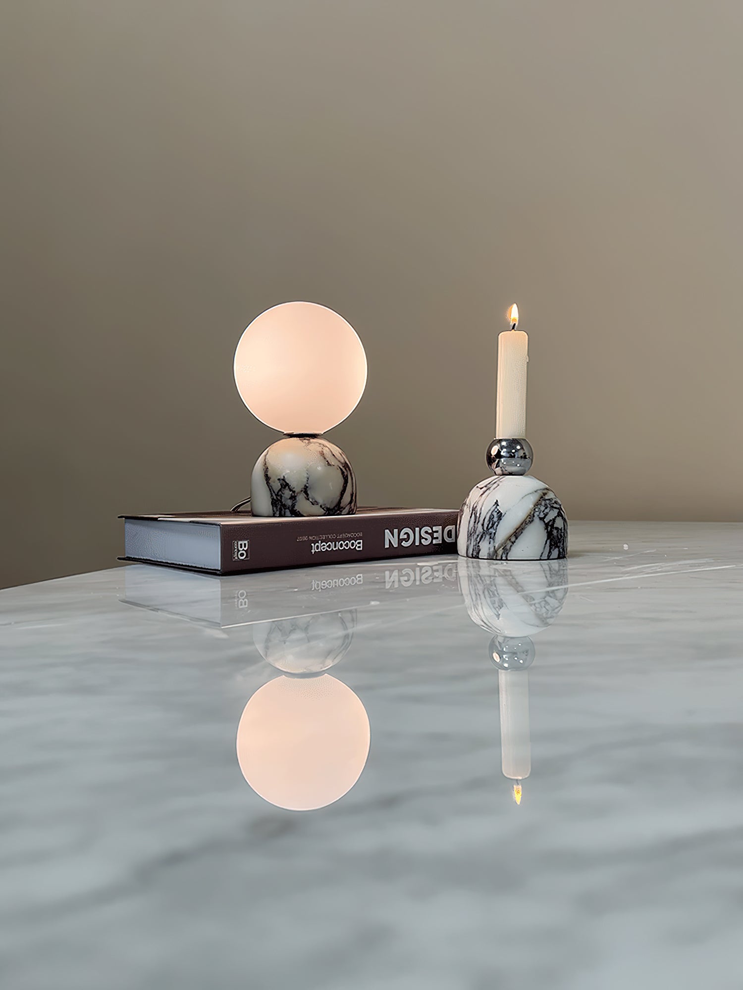 Aalia Marble Modern Minimalist Table Lamp - Lamp Copper