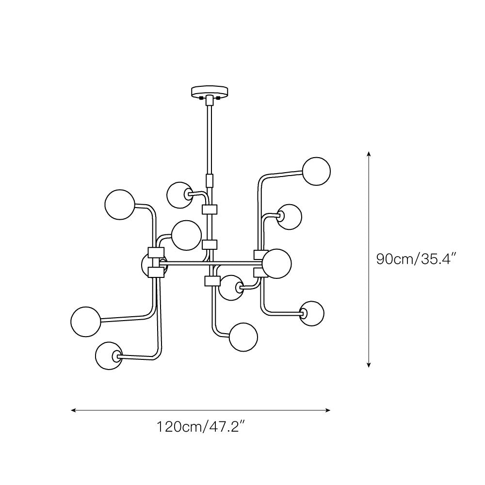 Aballs Elegance Unique Glass Chandelier - Lamp Copper