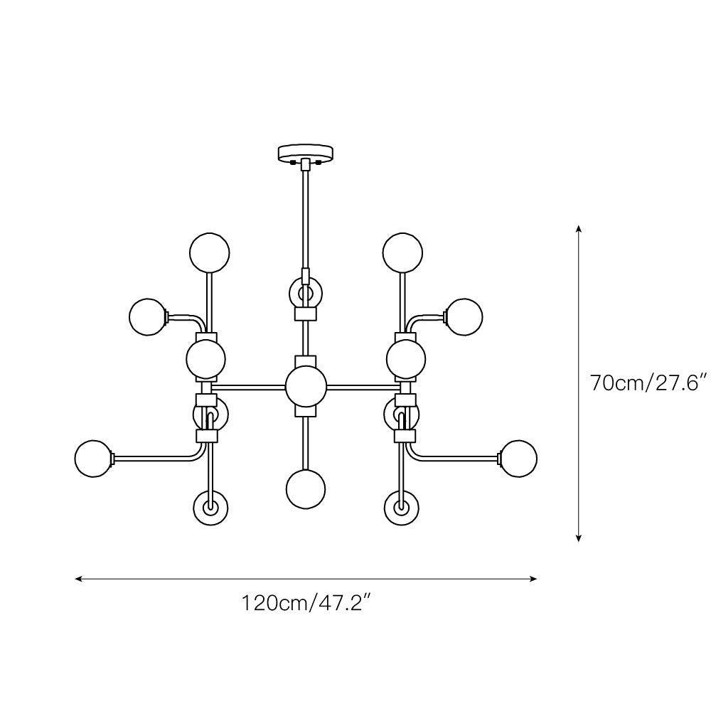 Aballs Elegance Unique Glass Chandelier - Lamp Copper