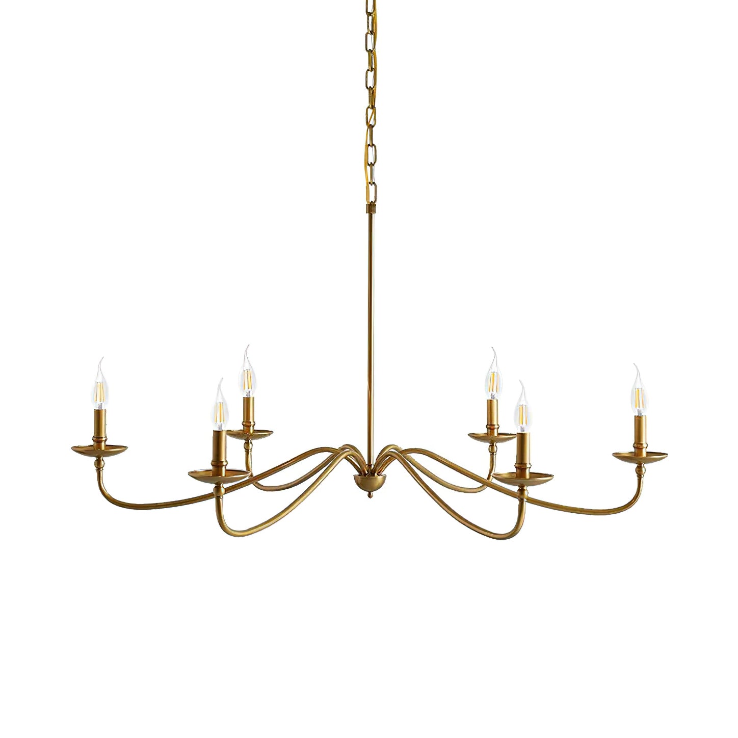 Alshaarae Vintage Industrial Brass Metal Chandelier - Lamp Copper
