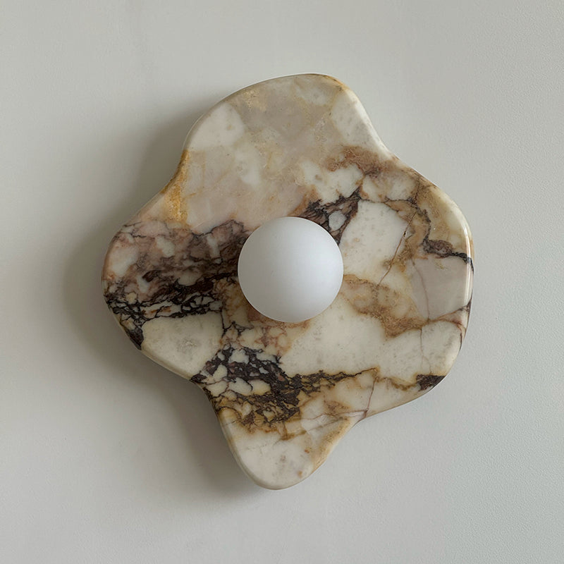 Abnormal Modern Minimalist Marble Glass Wall Lamp - Lamp Copper