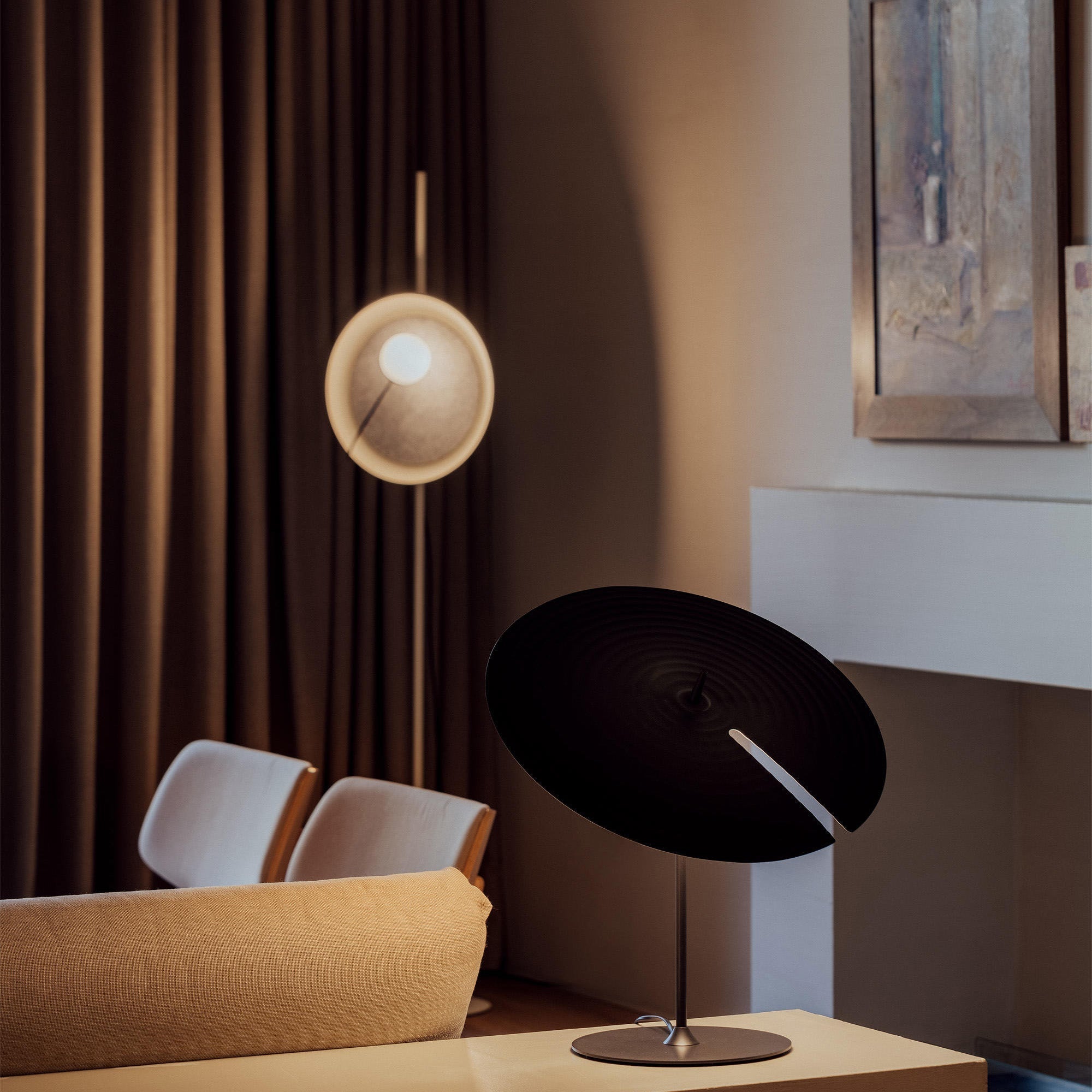 Acoustic Disc Floor Lamp - Lamp Copper