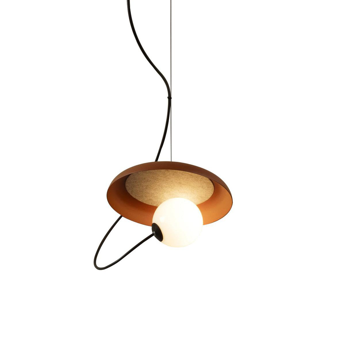 Acoustic Modern Disc Glass Pendant Lamp - Lamp Copper