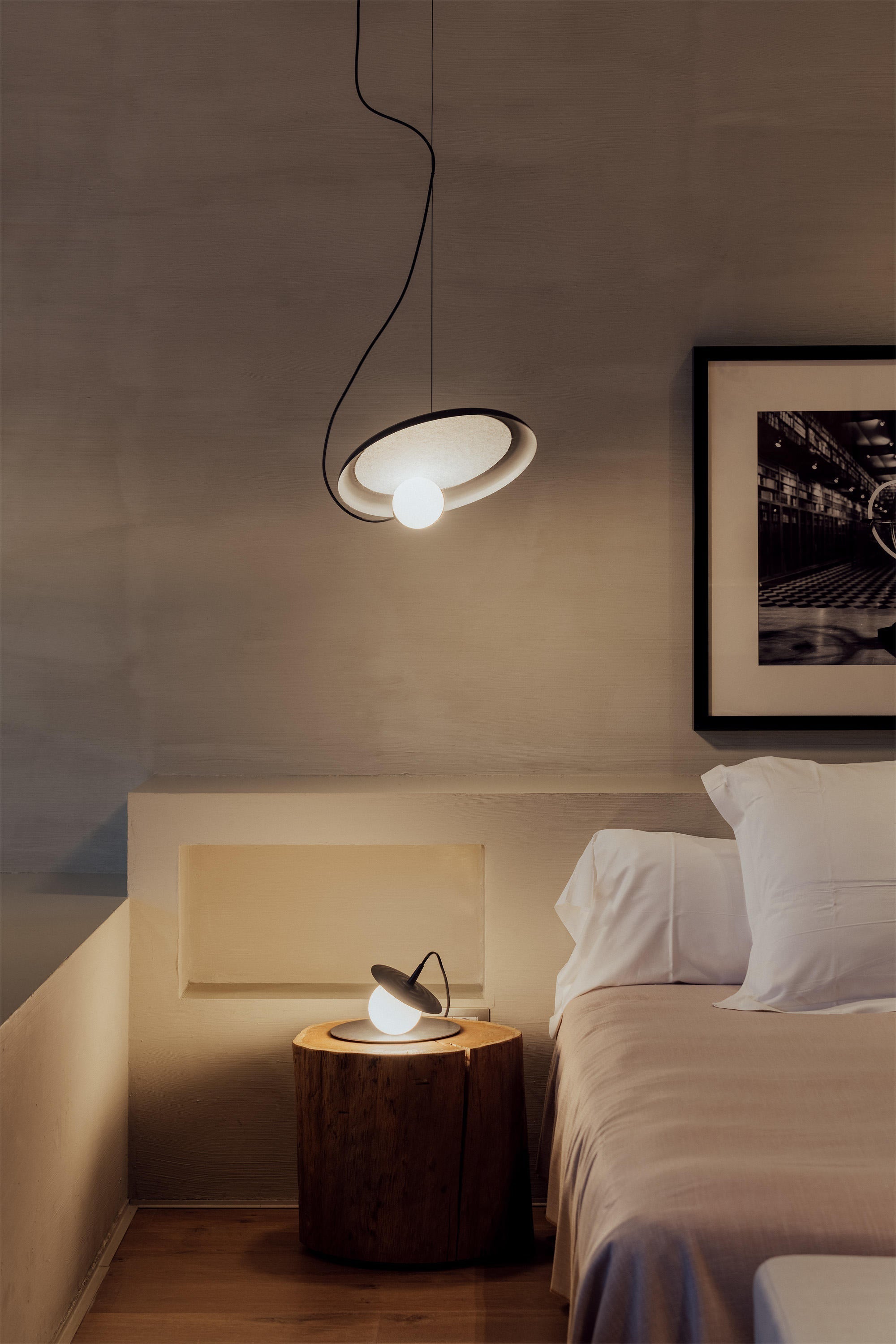 Acoustic Modern Disc Glass Pendant Lamp - Lamp Copper