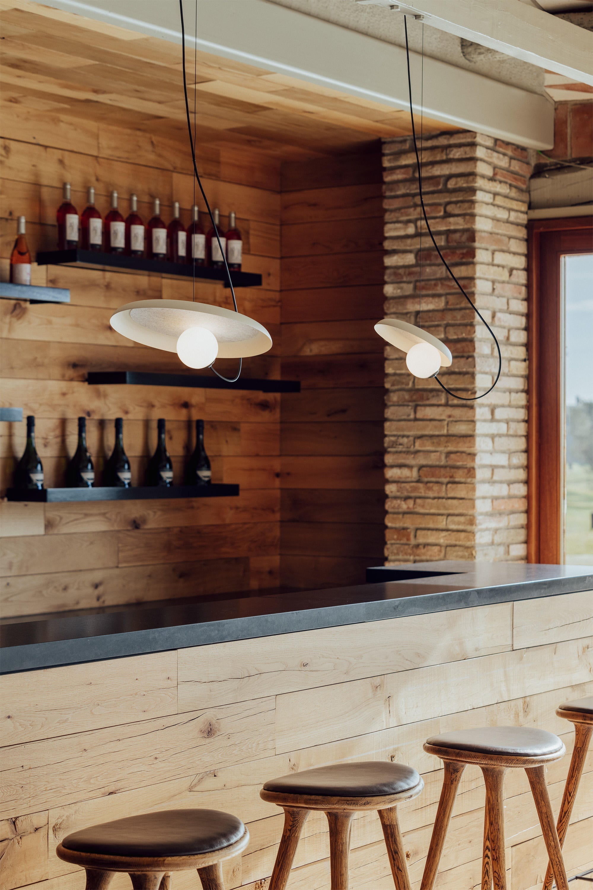 Acoustic Modern Disc Glass Pendant Lamp - Lamp Copper