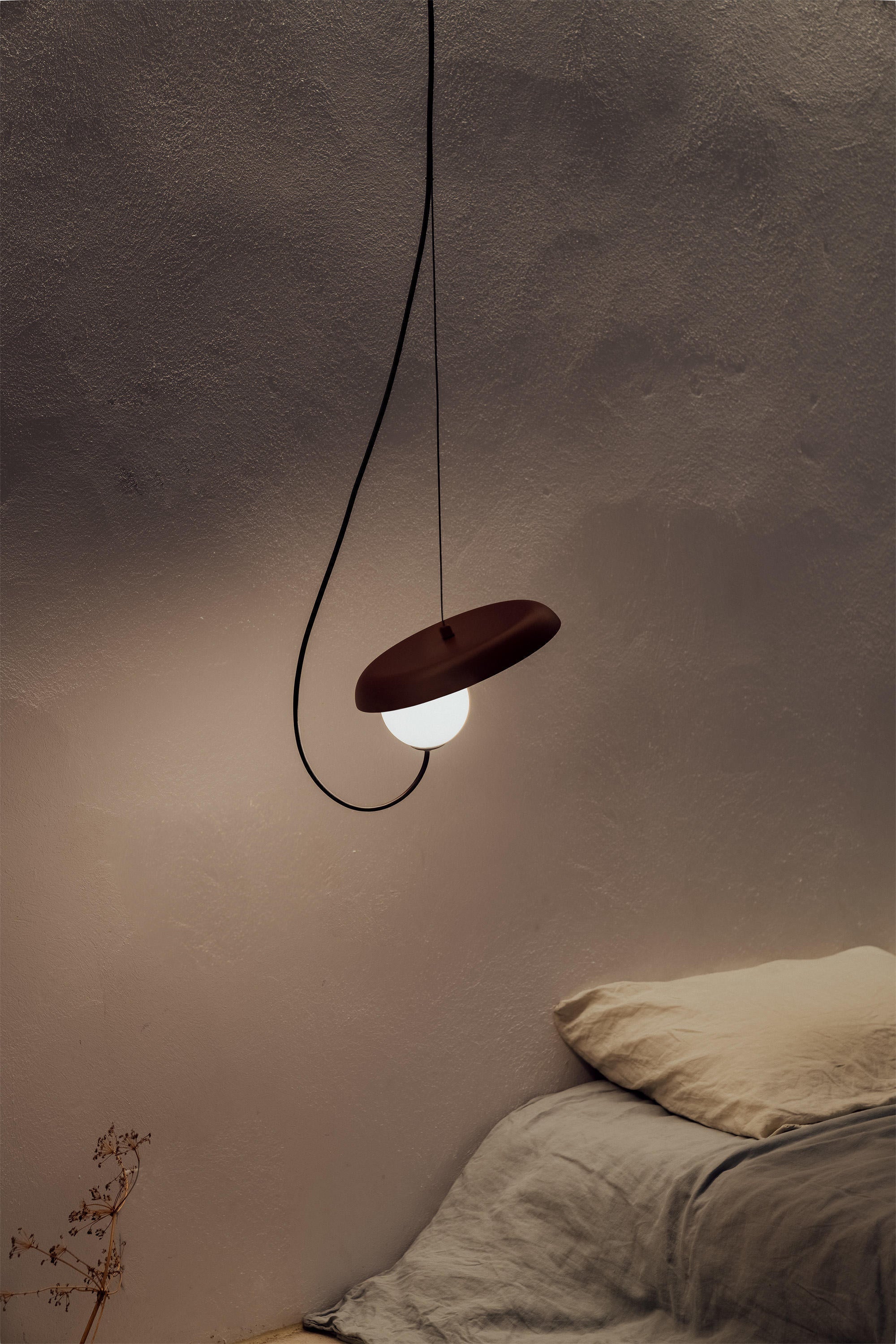 Acoustic Modern Disc Glass Pendant Lamp - Lamp Copper
