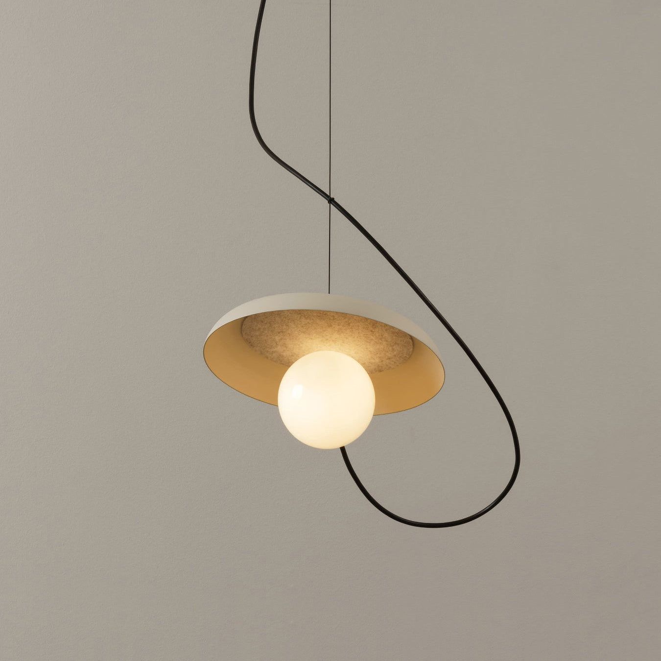 Acoustic Modern Disc Glass Pendant Lamp - Lamp Copper