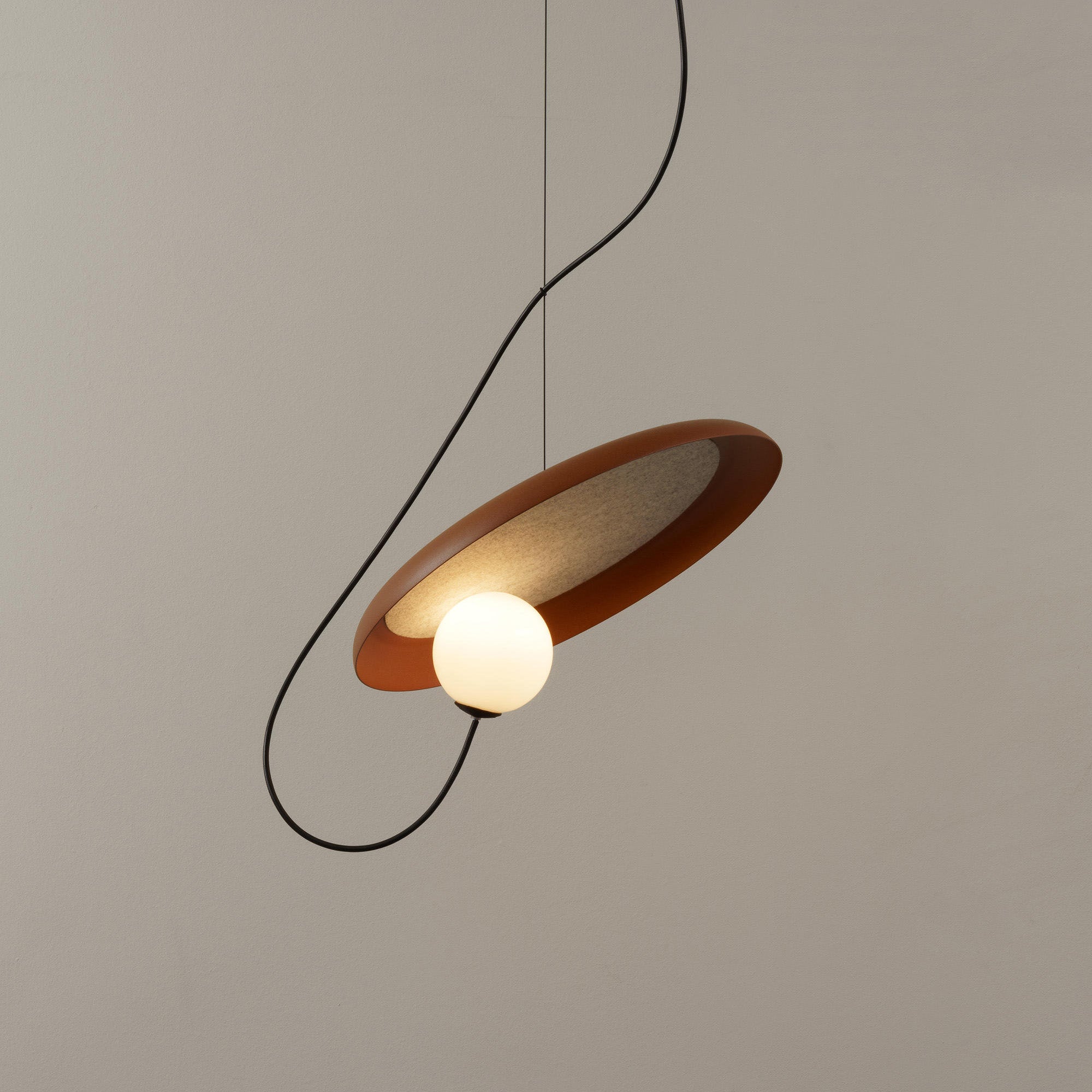 Acoustic Modern Disc Glass Pendant Lamp - Lamp Copper