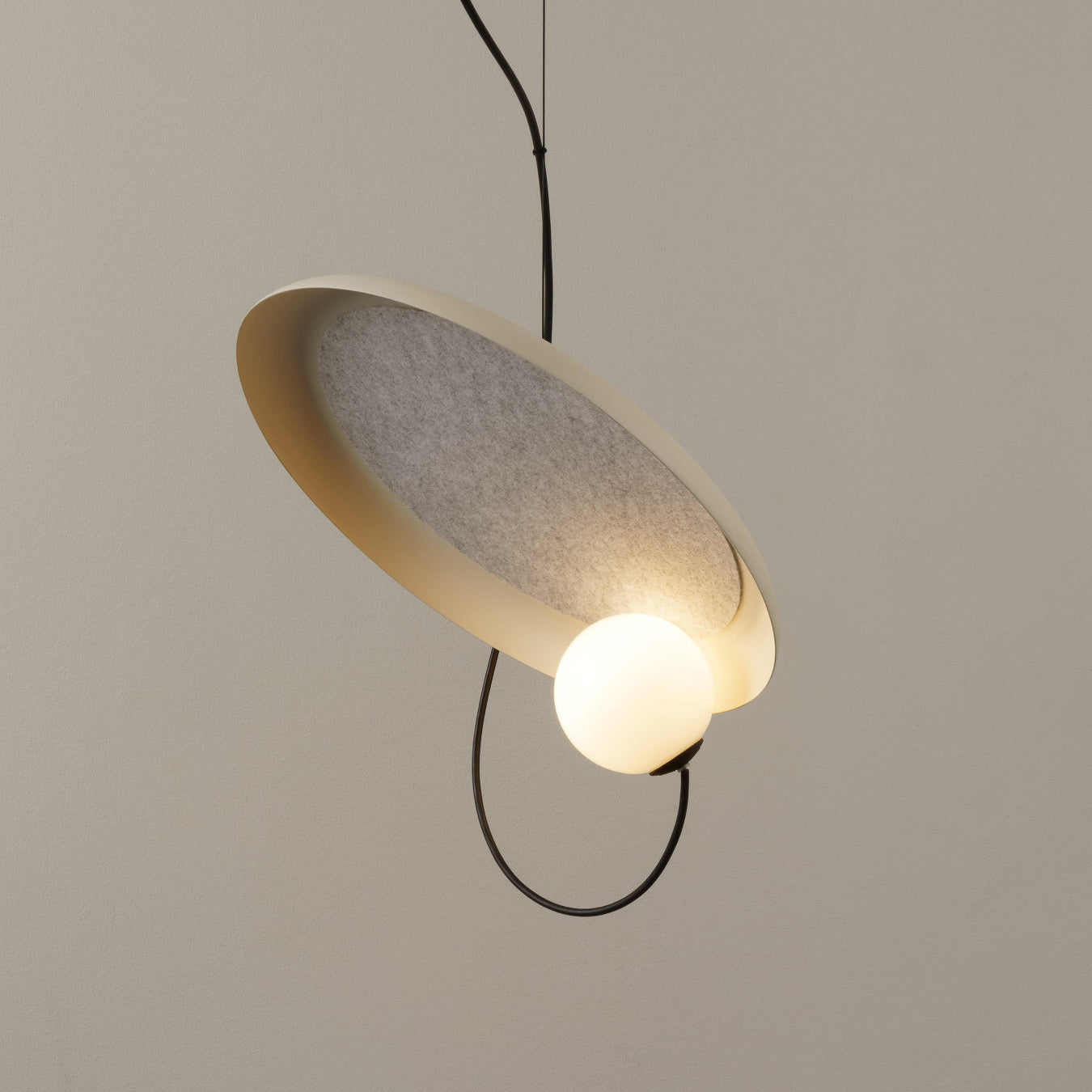 Acoustic Modern Disc Glass Pendant Lamp - Lamp Copper