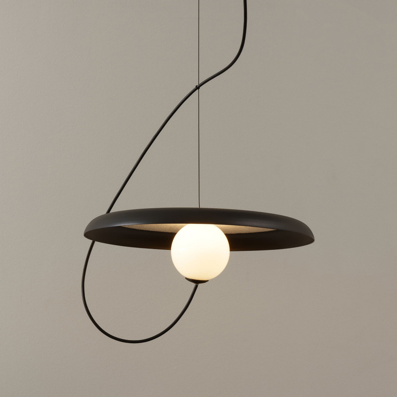 Acoustic Modern Disc Glass Pendant Lamp - Lamp Copper