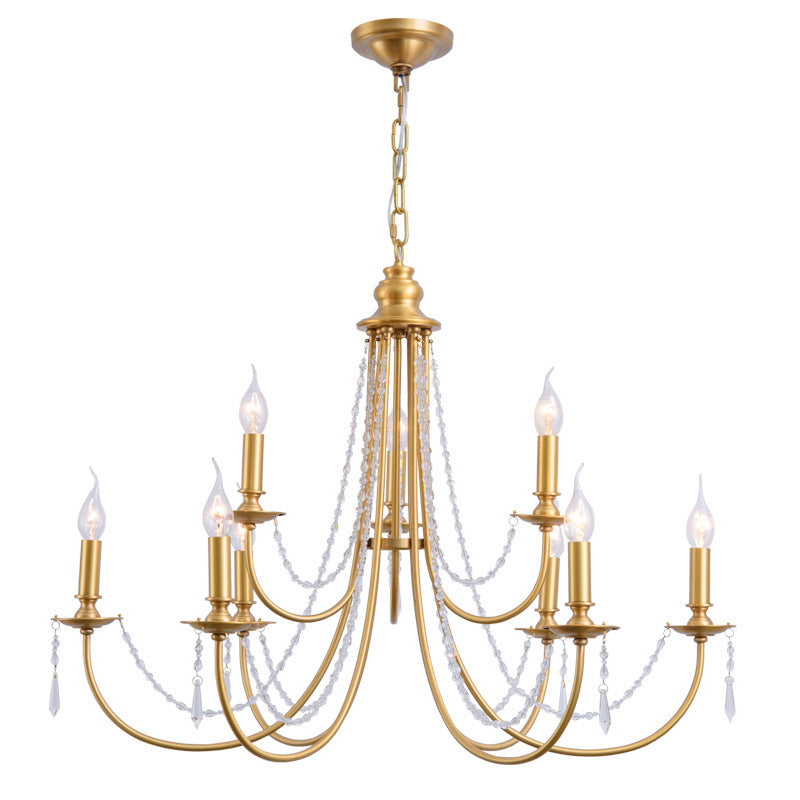 Acroma Modern Traditional Crystal Chandelier - Lamp Copper