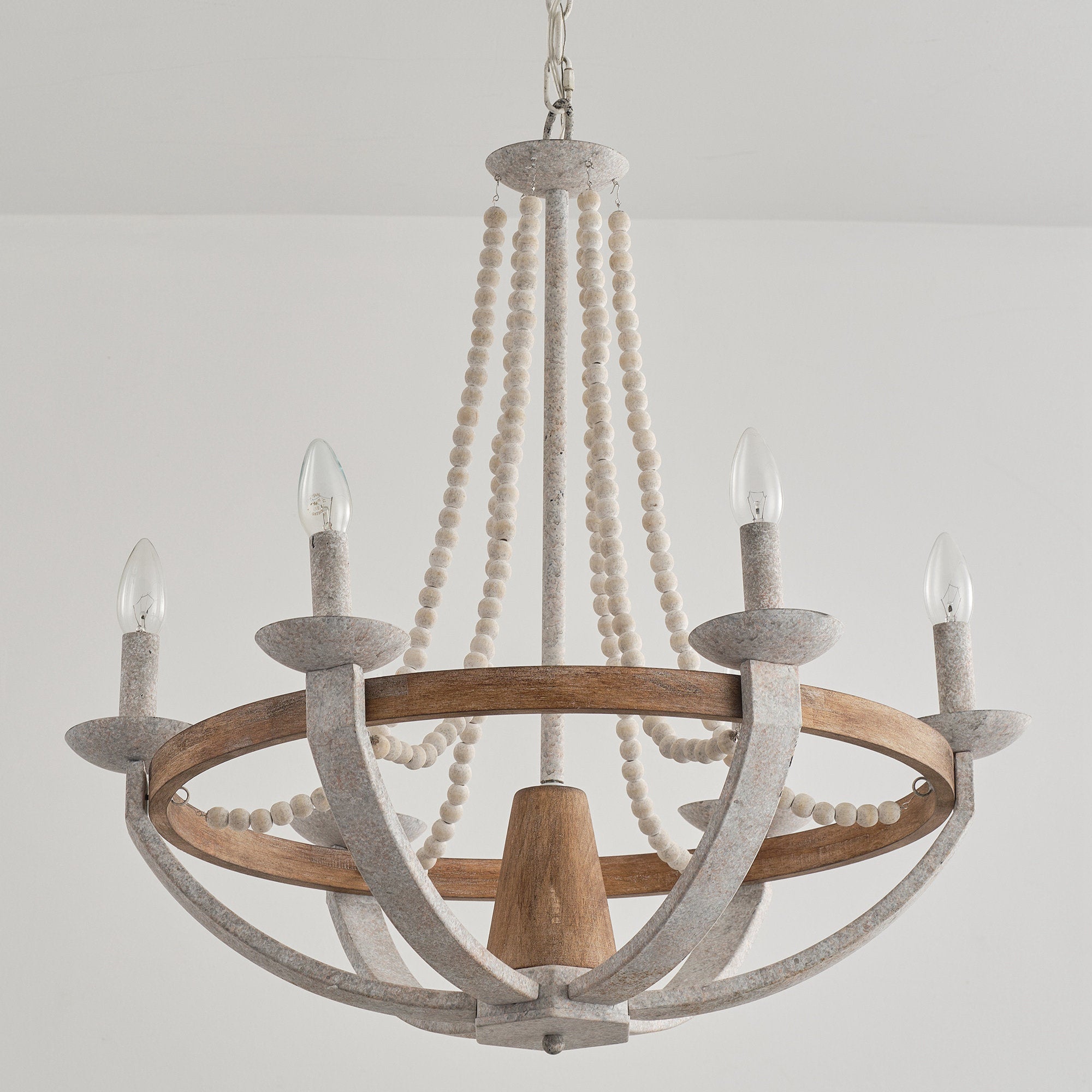 Adan Modern Traditional Wood Chandelier - Lamp Copper