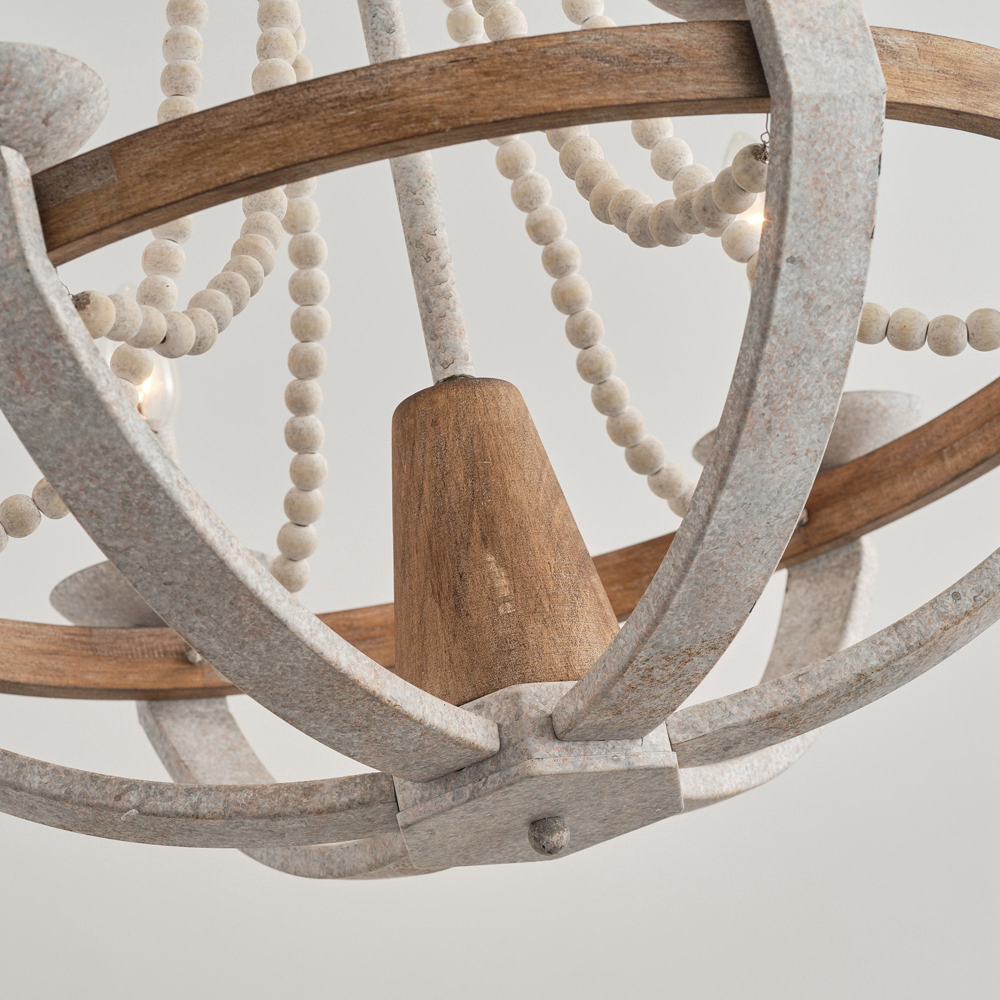 Adan Modern Traditional Wood Chandelier - Lamp Copper