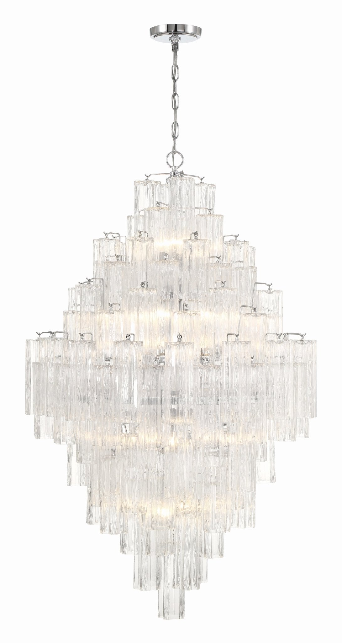 Aurora Diamond Chandelier Glass Tube Layered Amber - Neutralighting