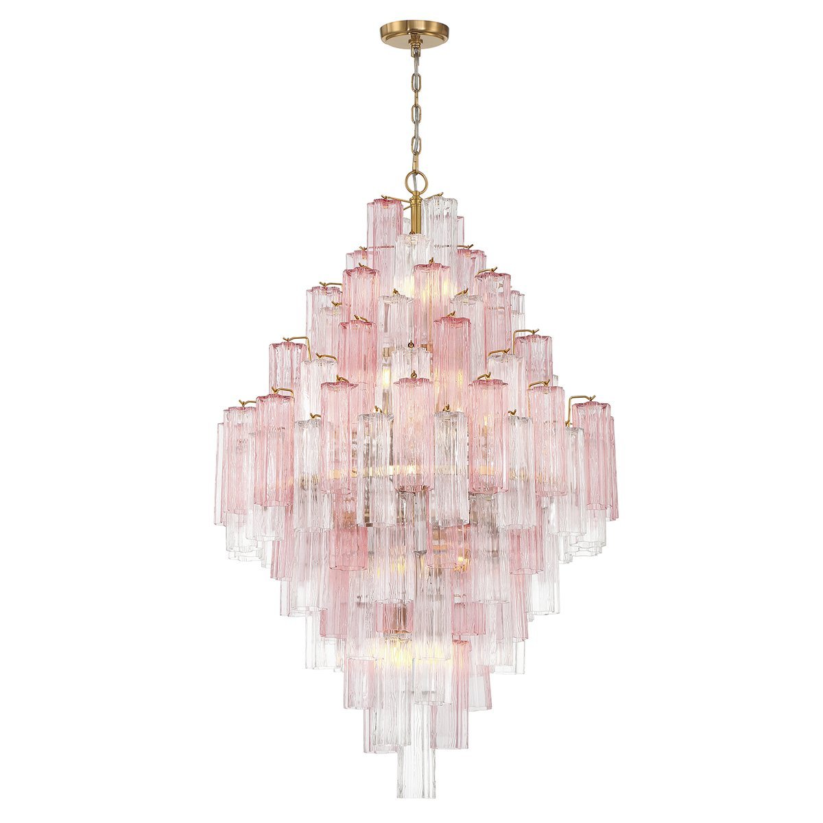 Aurora Diamond Chandelier Glass Tube Layered Amber - Neutralighting