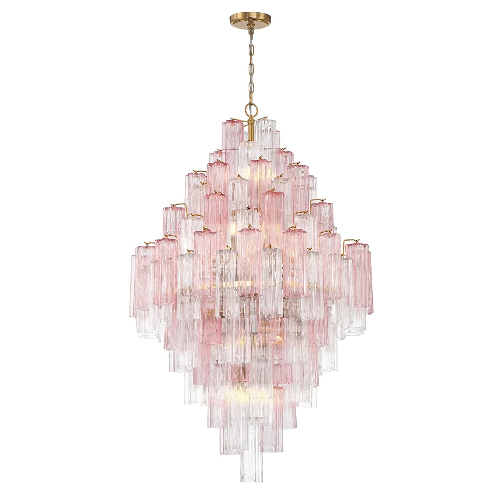 Aurora Diamond Chandelier Glass Tube Layered Amber - Neutralighting