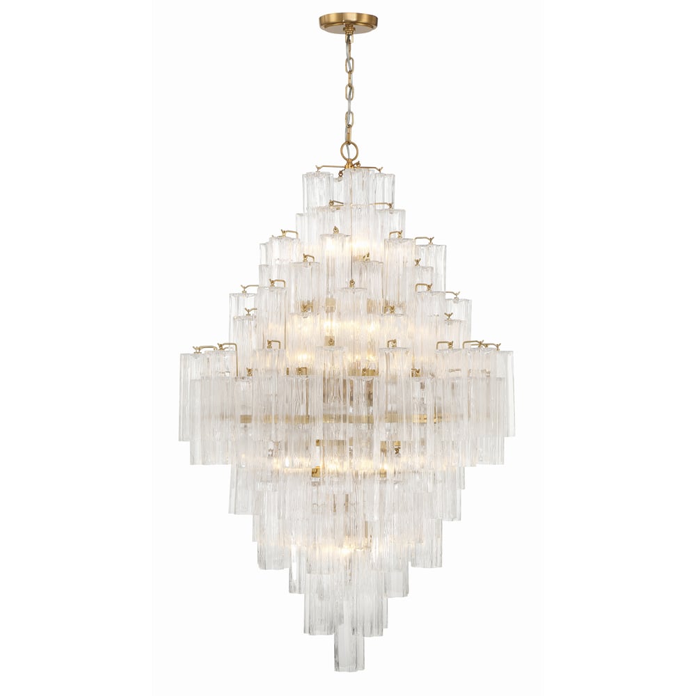 Aurora Diamond Chandelier Glass Tube Layered Amber - Neutralighting