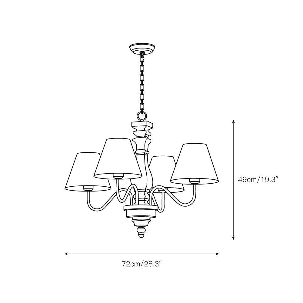 Adela Traditional Luxury Wood Chandelier - Lamp Copper
