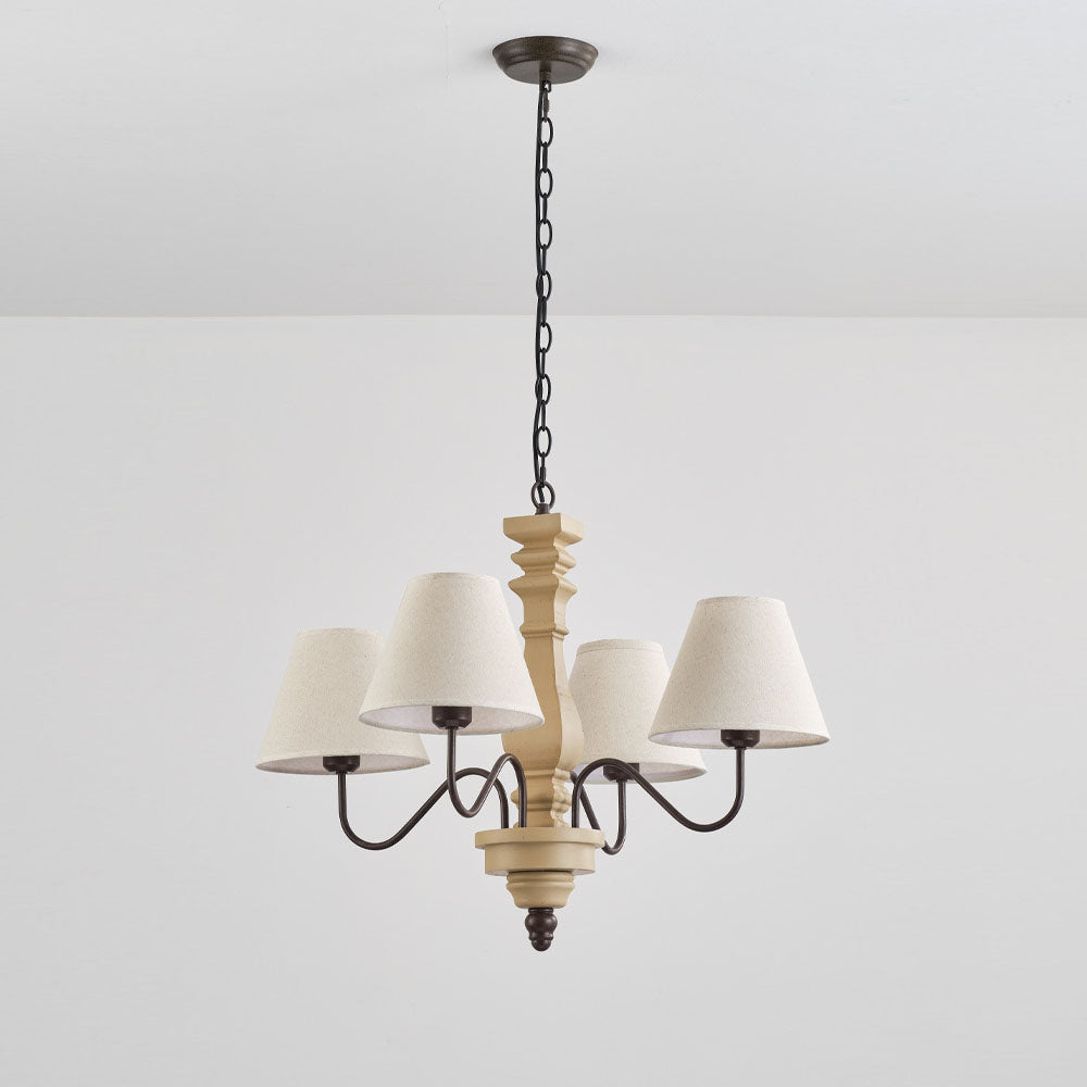 Adela Traditional Luxury Wood Chandelier - Lamp Copper