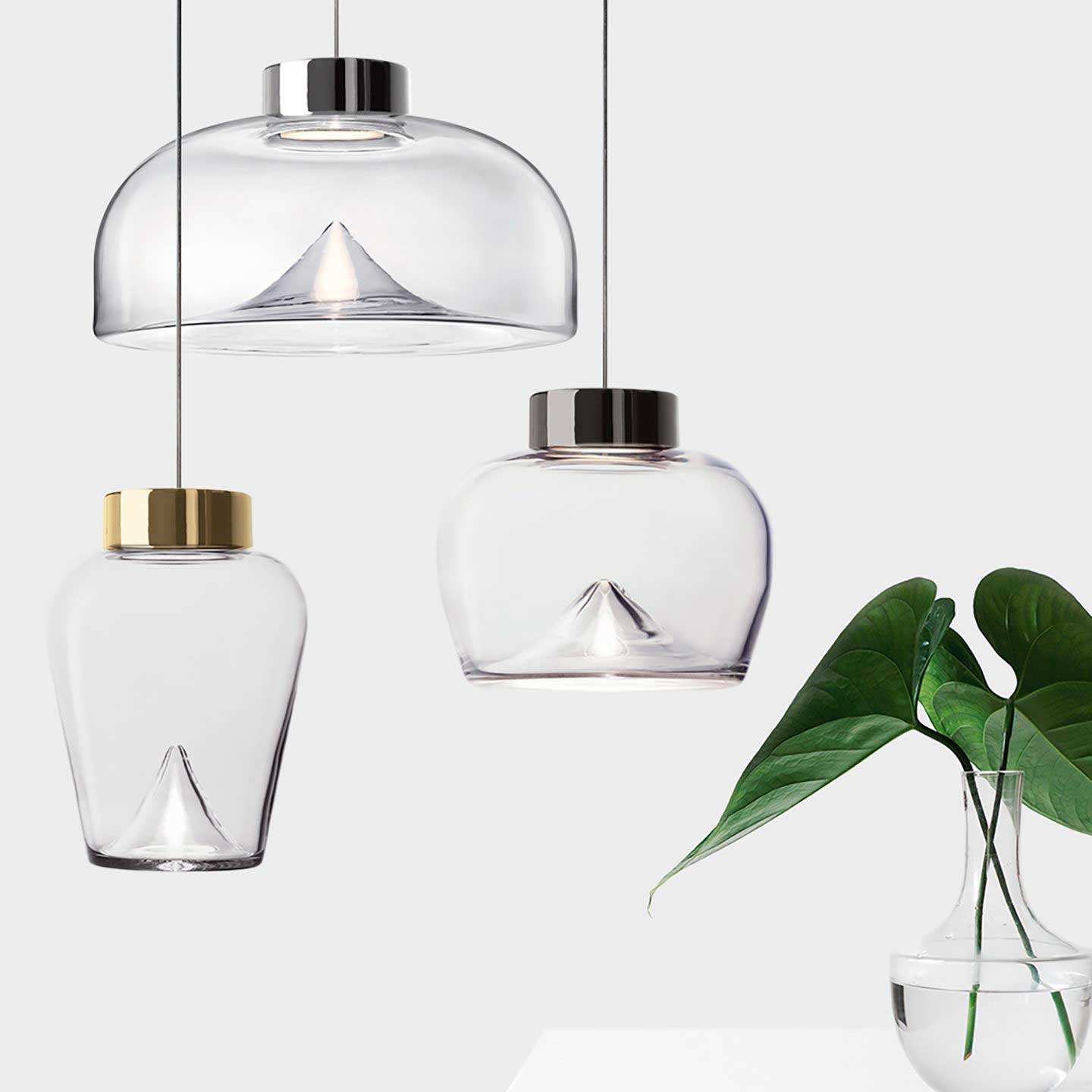 Aella Modern Minimalist Glass Pendant Light - Lamp Copper