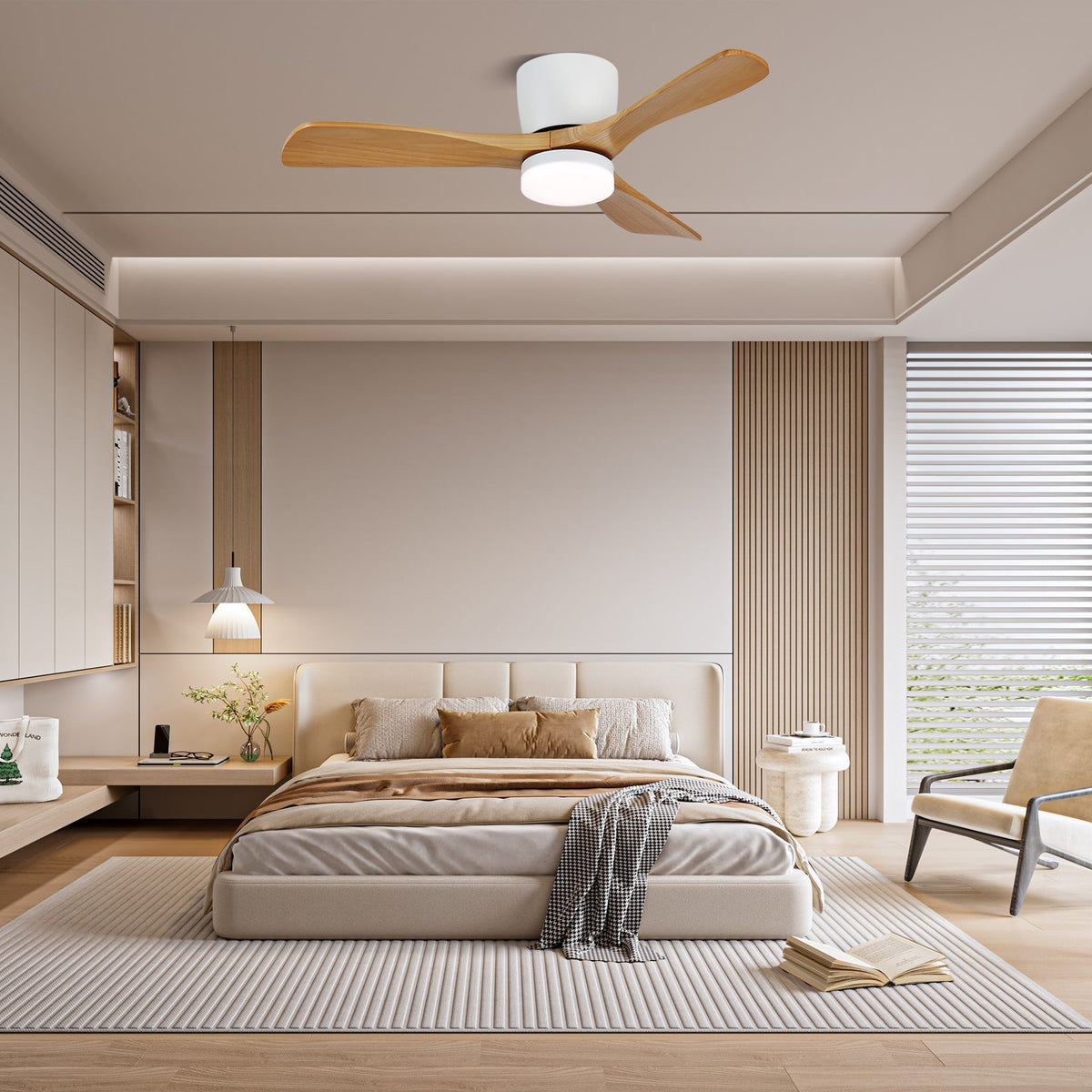 Ventilatore da soffitto Brinor in un ambiente soggiorno moderno