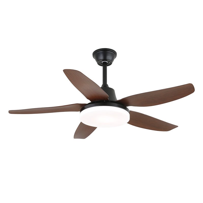 Ventilatore da soffitto Aurefan con luce, che mostra diverse finiture del corpo