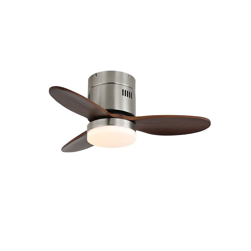 Dettaglio del paralume in acrilico del Ventilatore da Soffitto con Luce Eris Minimalista in Legno