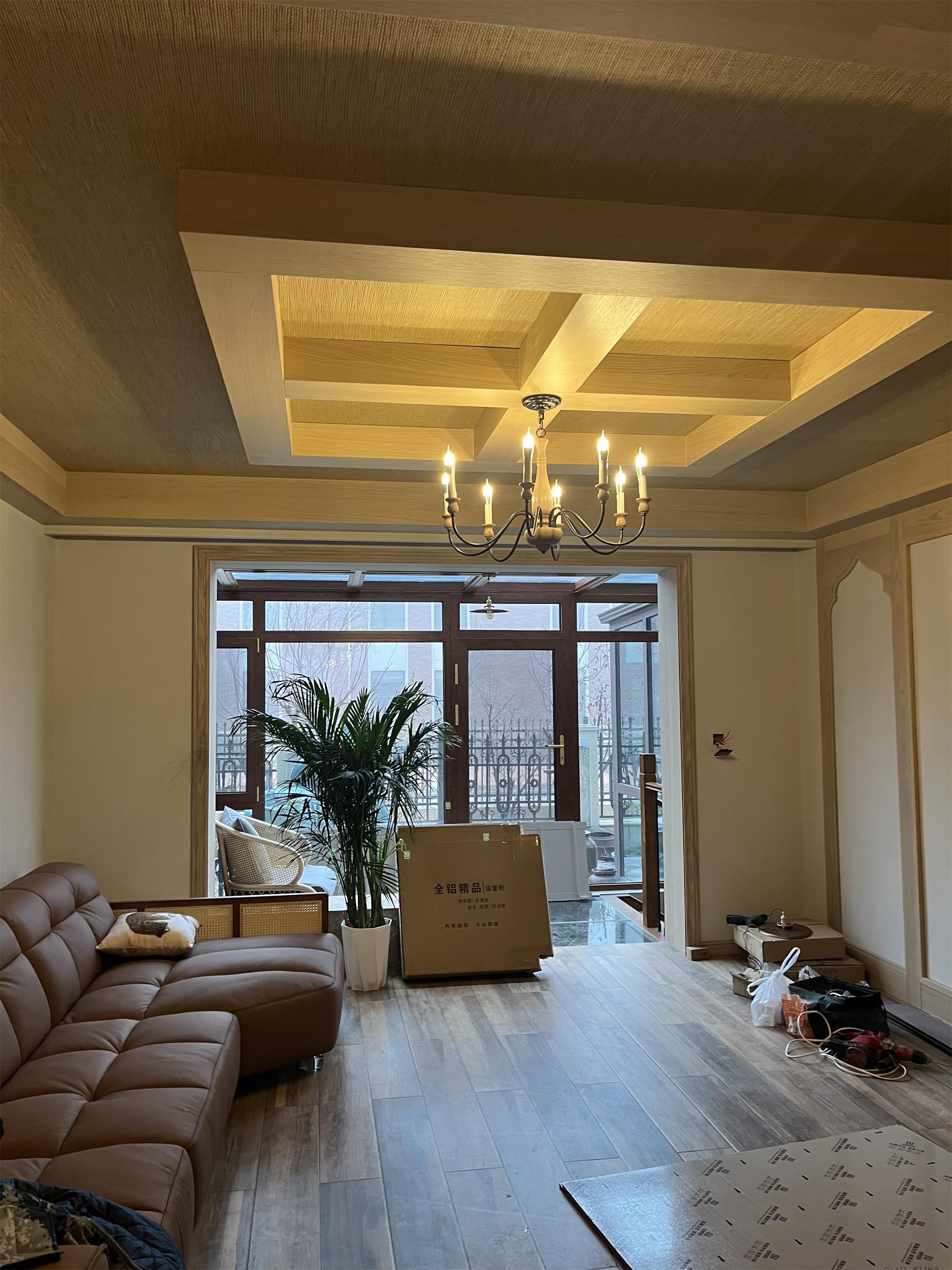 Afralia Modern Industrial Wooden Chandelier - Lamp Copper