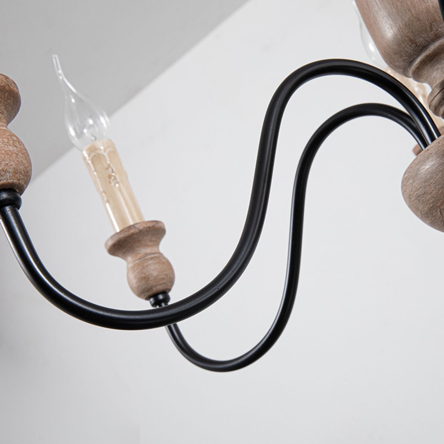 Afralia Modern Industrial Wooden Chandelier - Lamp Copper