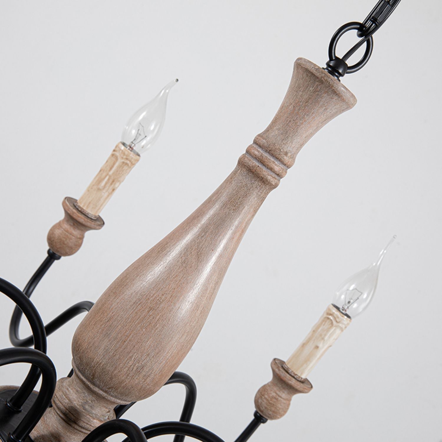 Afralia Modern Industrial Wooden Chandelier - Lamp Copper