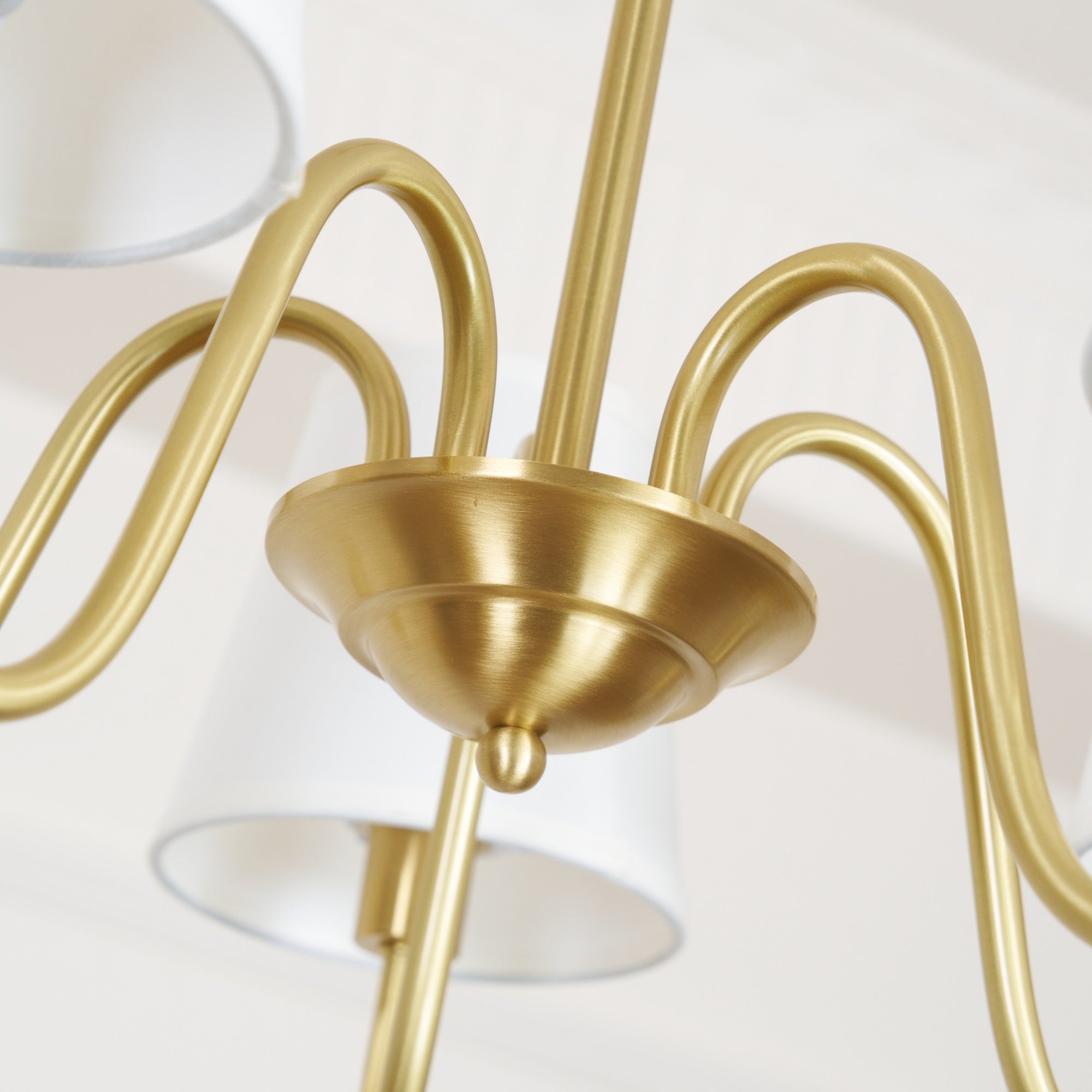 Aged Traditional Stacey Fabric Chandelier - Lamp Copper