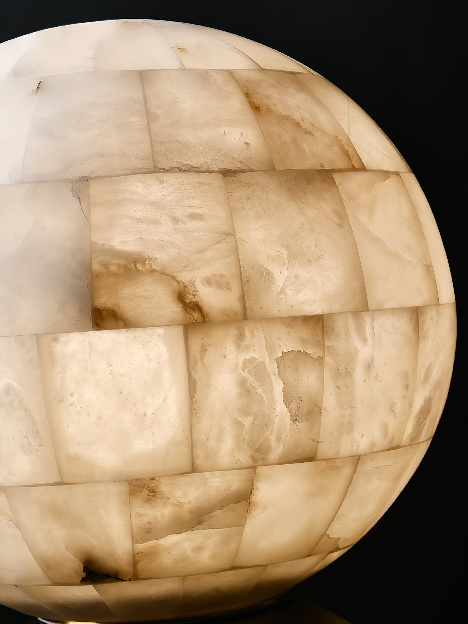Alabaster Ball Table Lamp - Lamp Copper