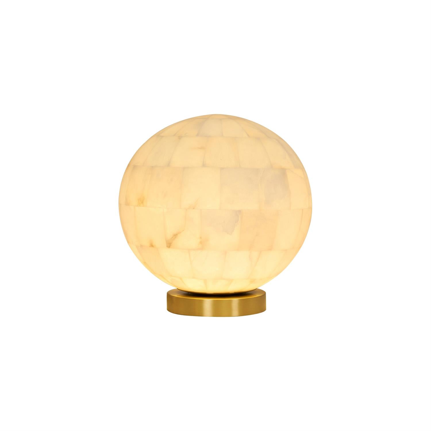 Alabaster Ball Table Lamp - Lamp Copper