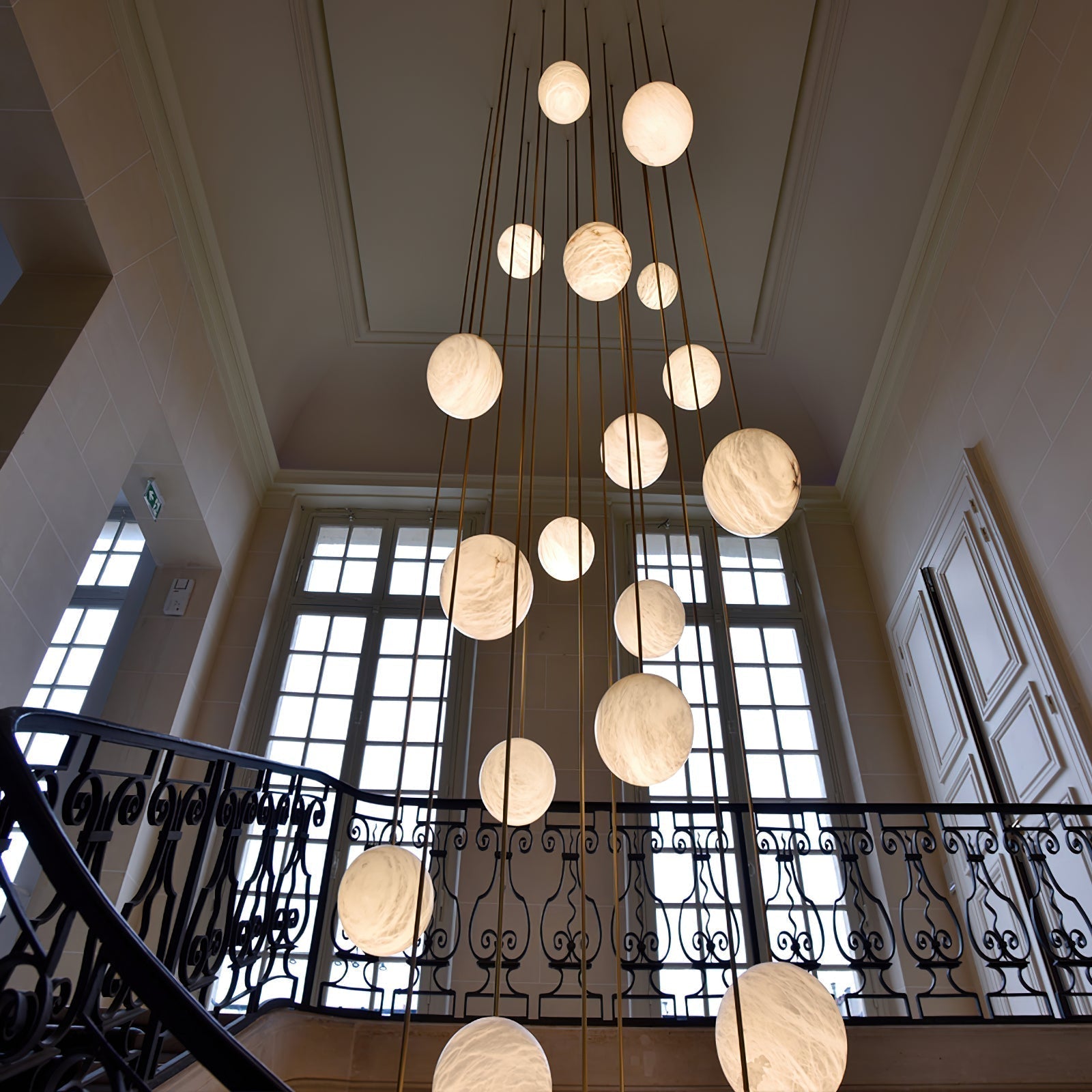 Gloruvye Balls Modern Cluster Metal Chandelier - Lamp Copper