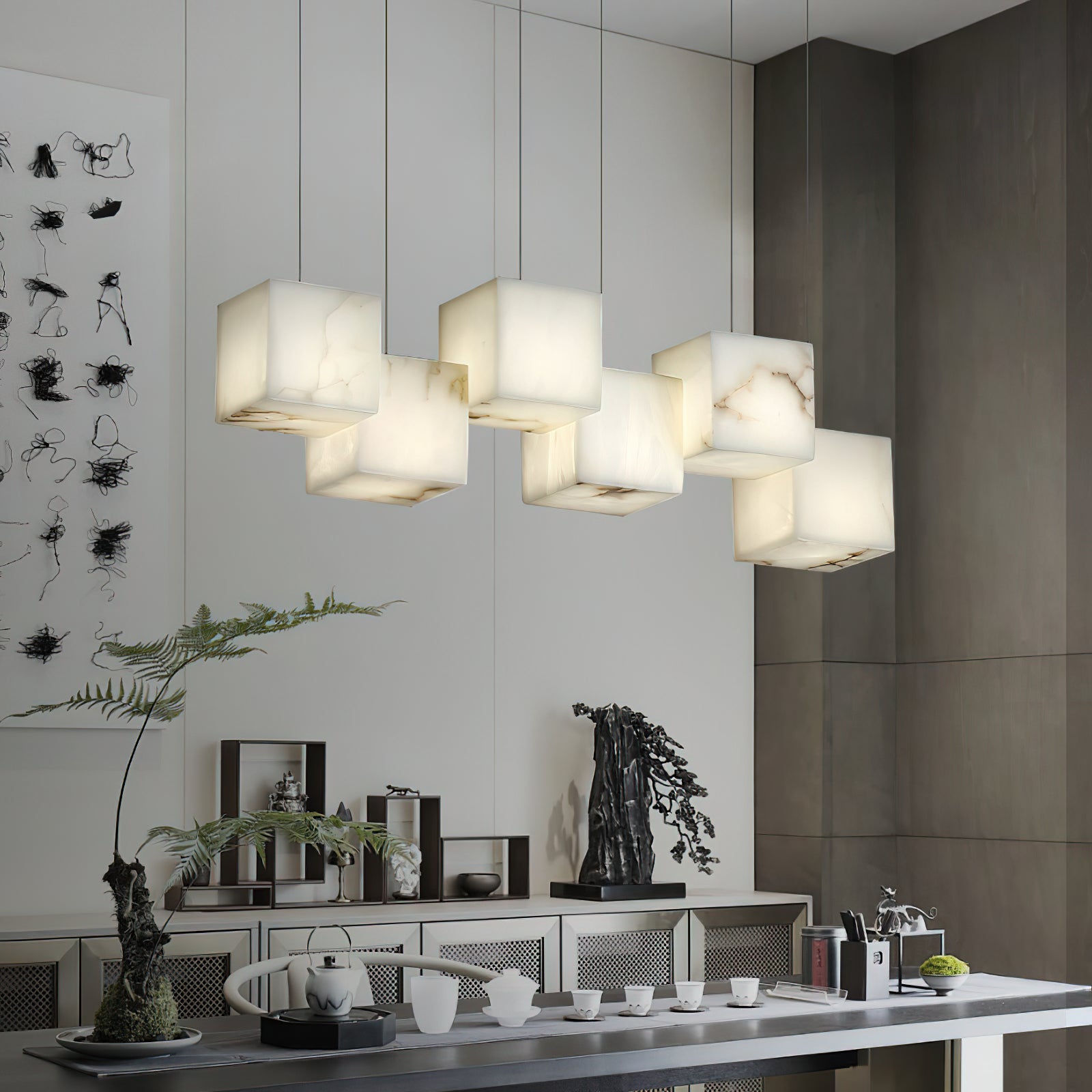 Jarnbruvyd Individual Modern Box Metal Chandelier - Lamp Copper