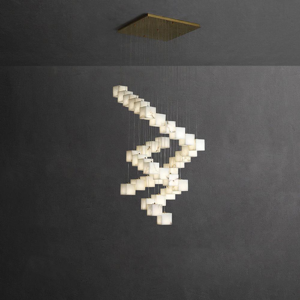 Eurraeel Alabaster Spiral Chandelier - Neutralighting