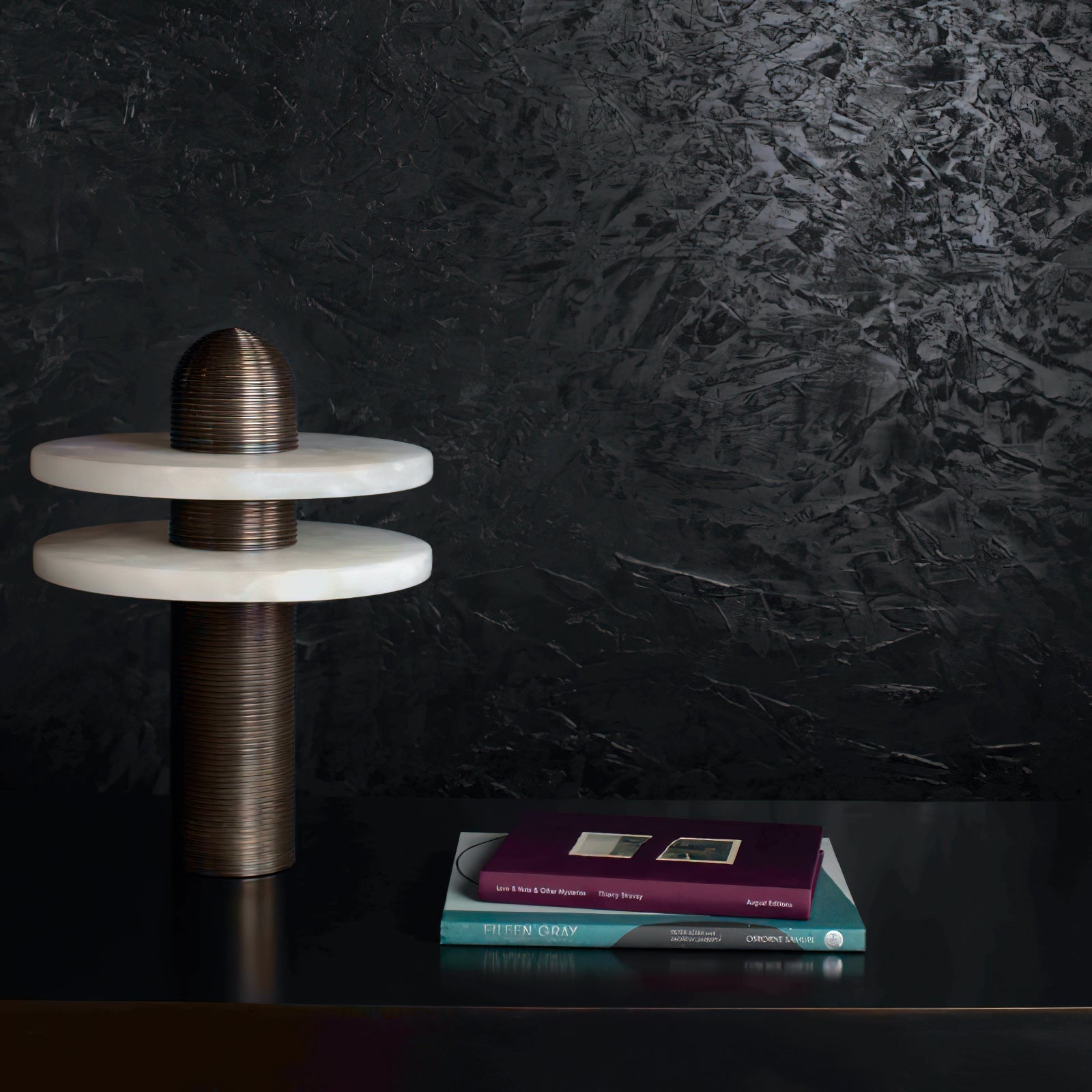 Alabaster Comet Table Lamp - Lamp Copper