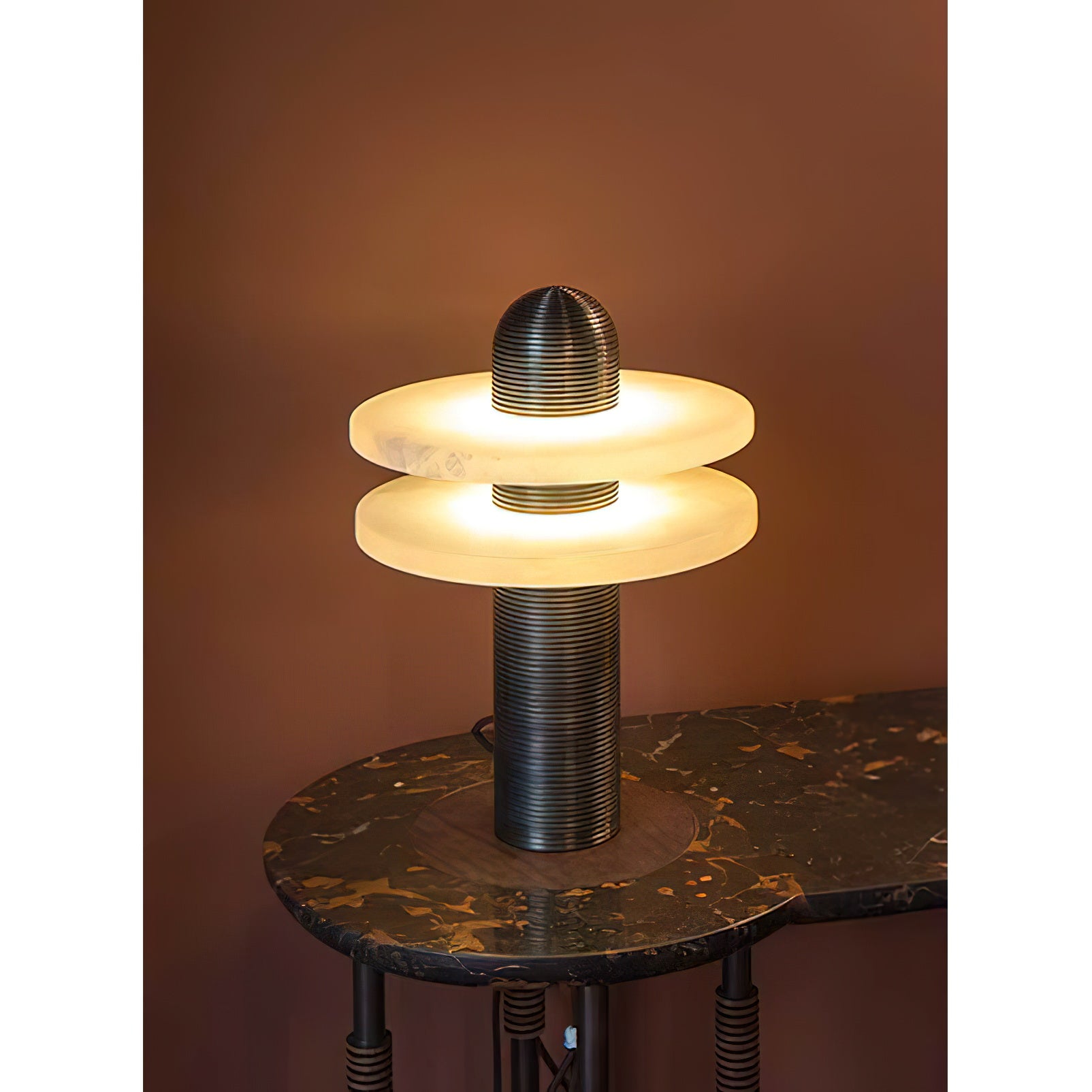 Alabaster Comet Table Lamp - Lamp Copper