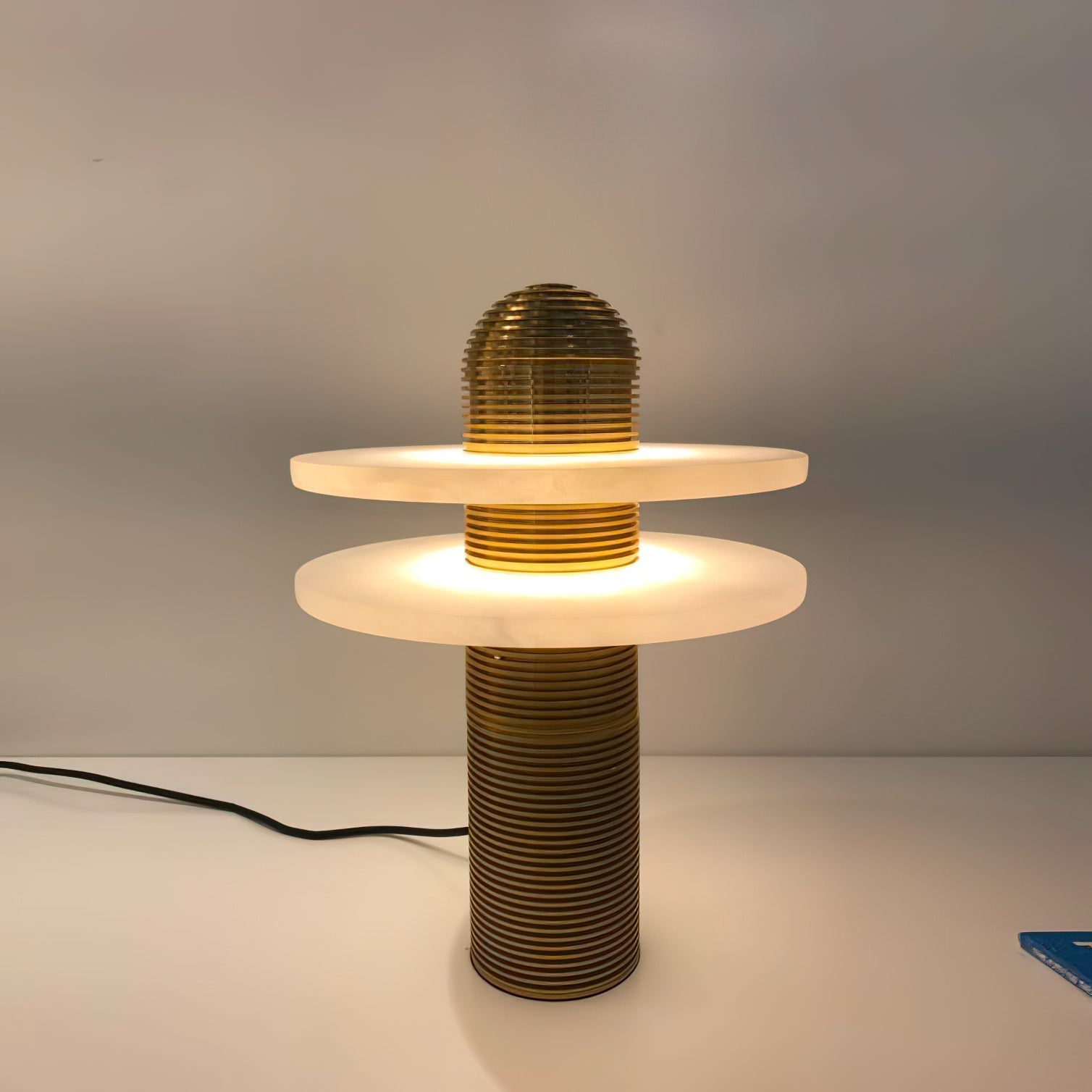 Alabaster Comet Table Lamp - Lamp Copper