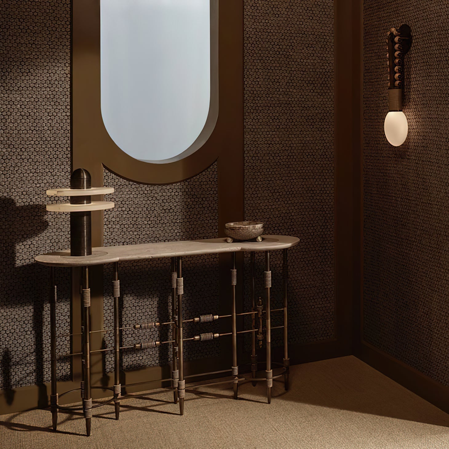 Alabaster Comet Table Lamp - Lamp Copper